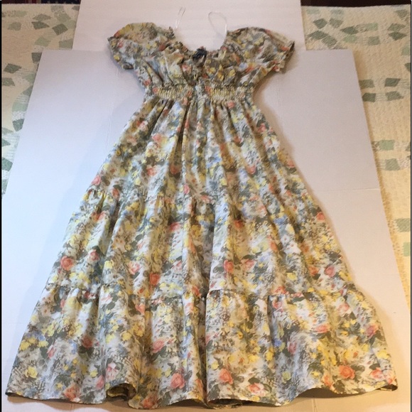 DANIELLE BERNSTEIN  1X  Long FULL Floral SUMMER DRESS EMPIRE⚜️WAIST NWOT - Picture 13 of 16